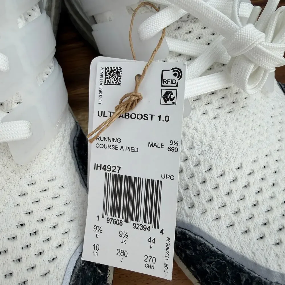 Adidas UltraBoost 1.0 Cloud White Core Black Running Shoes IH4927 Men's 10 NEW